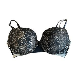 NWT VICTORIA’S SECRET Sexy Black Lace Corset Side Push-Up Bra Size 34D